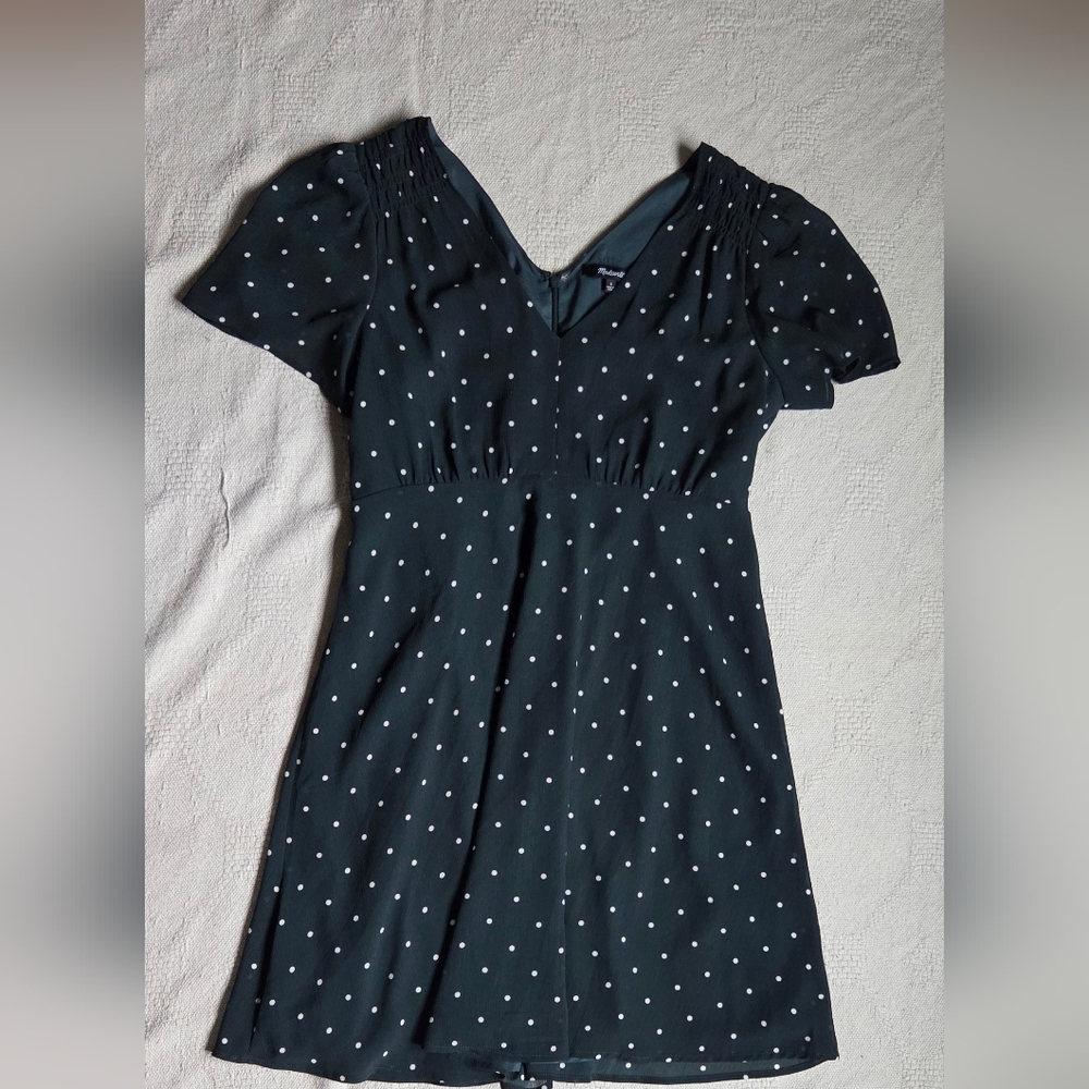 Madewell Black and White Polka Dot Mini Dress